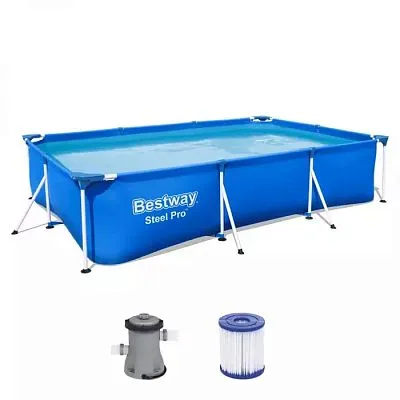 Бассейн каркасный Steel Pro, 300 х 201 х 66 см с фильтром Bestway